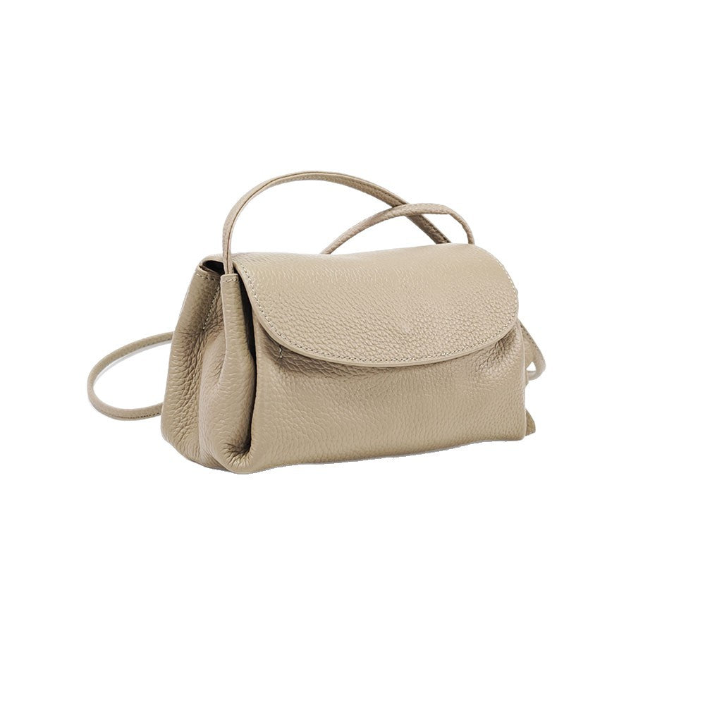 Genuine Leather Small Square Bag Daily Simple Women's Bag2025New Casual Little Elephant Commuting Versatile Cover Head Single Shoulder Crossbody Bag