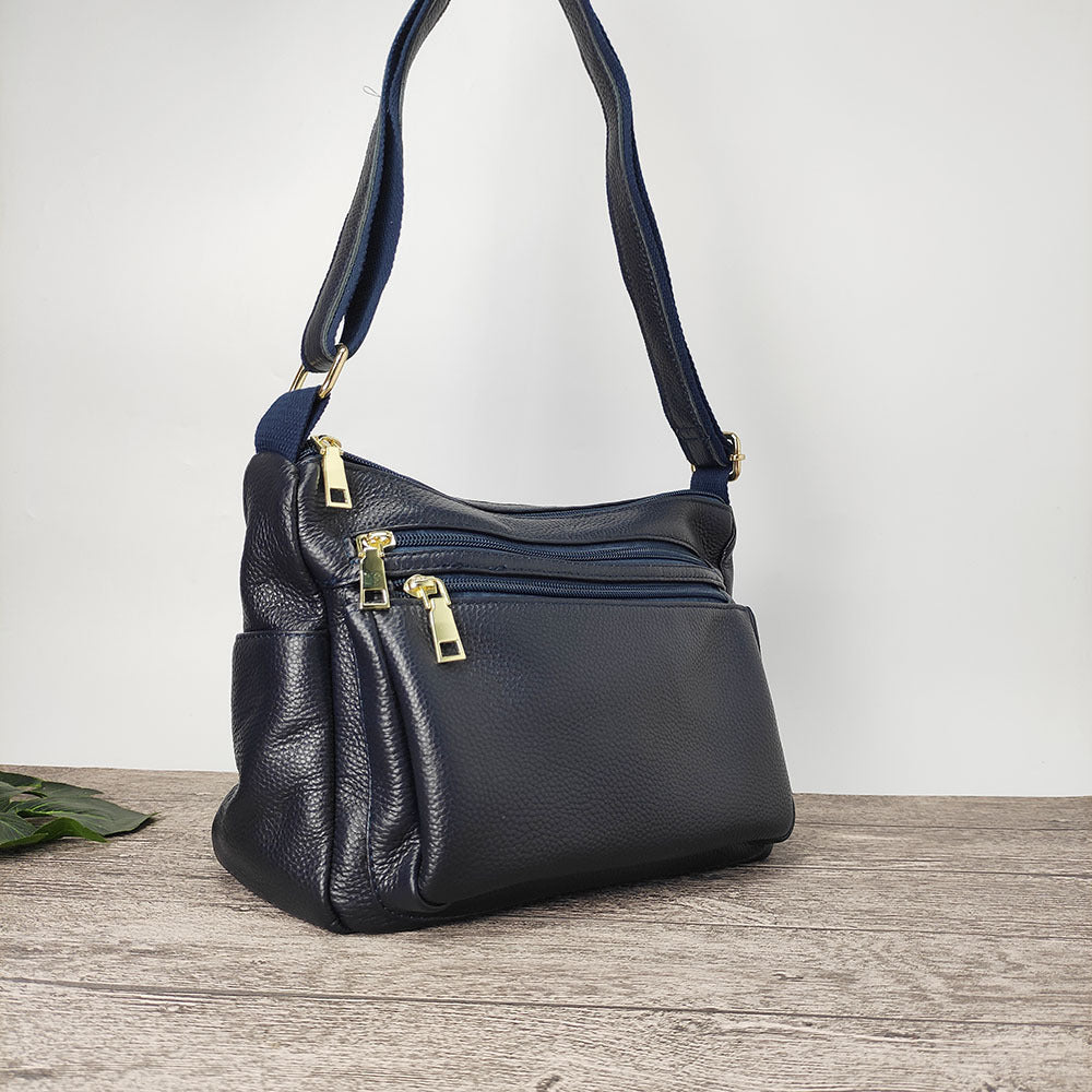 Mom's Handbag for Women2025New Genuine Leather Crossbody Bag Large Capacity Luxury Top Layer Cowhide Versatile for Middle-aged