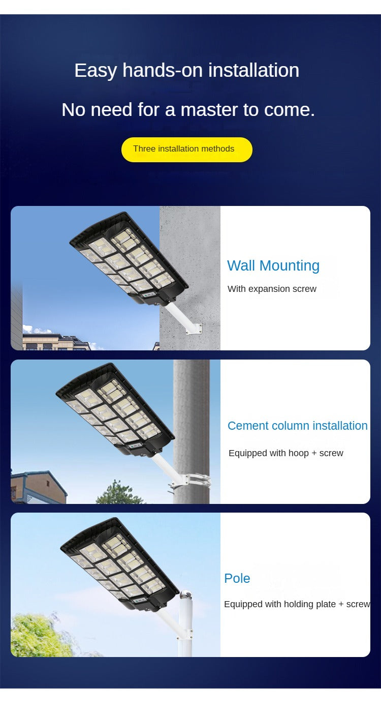 600W 800W 1000W High-Power Energy-Saving Outdoor Integrated Solar Lamp