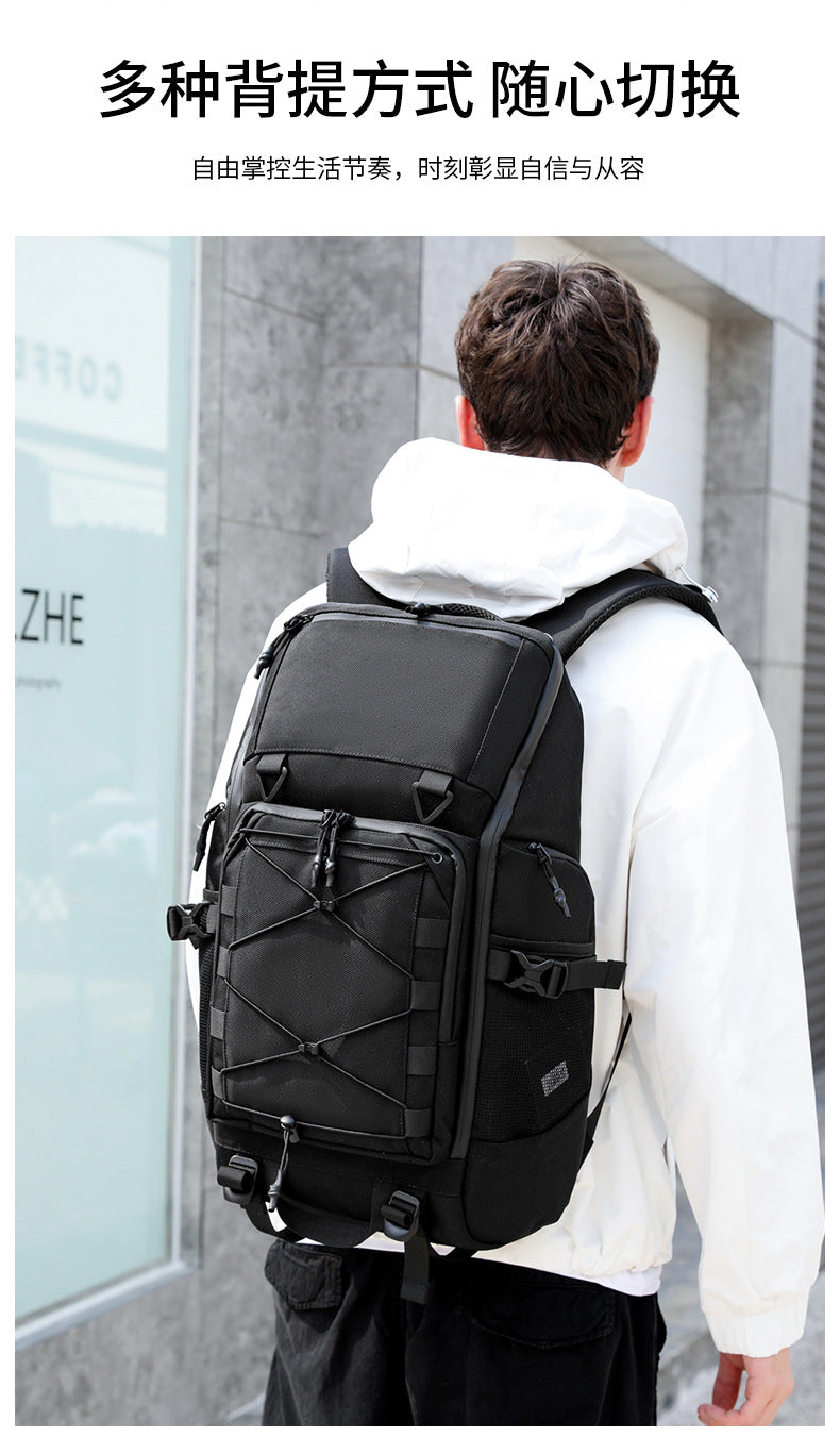 OZUKO Travel Backpack Men's Large Capacity Waterproof Outdoor Mountaineering Computer Backpack Camouflage Commuting School Bag