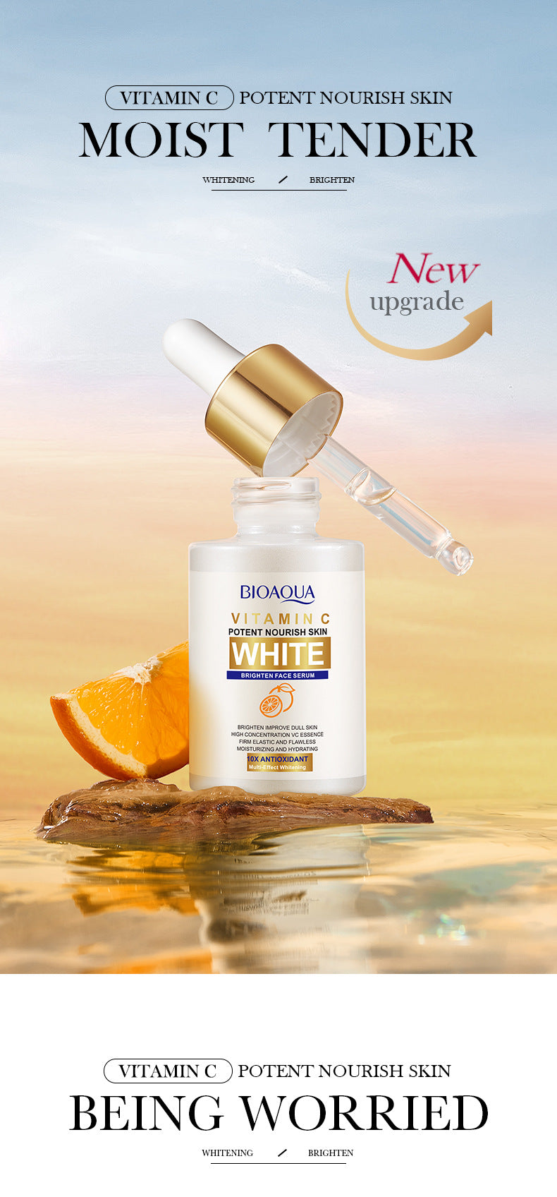 All English Vitamins C Whitening Skin Care Set BIOAOUA Cleansing and Moisturizing Five-Piece Set  Wholesale
