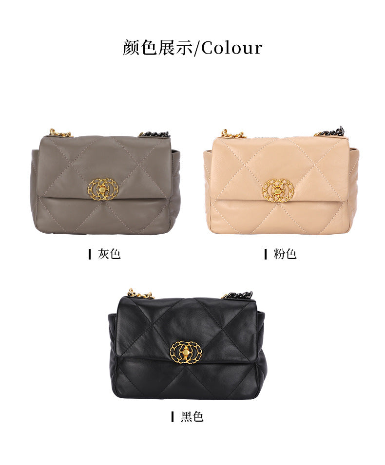 French Retro New Soft Elegant Sheepskin Shoulder Bag Clutch Trendy Fashion Chain Crossbody Women's Bag