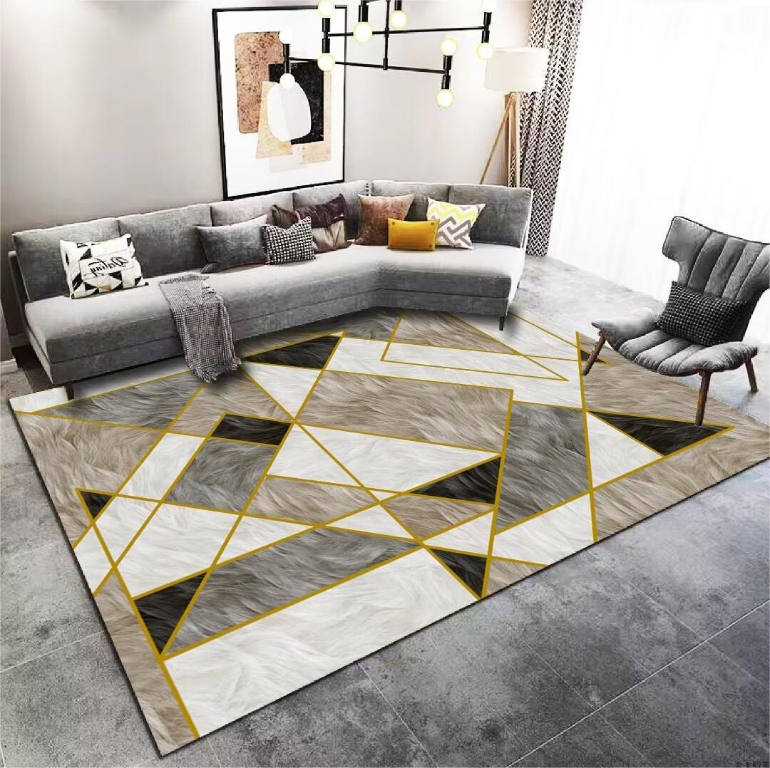 High-End Living Room Sofa Coffee Table Rug Light Luxury New Chinese Style Nordic Simple Modern Abstract Bedroom Full Carpet