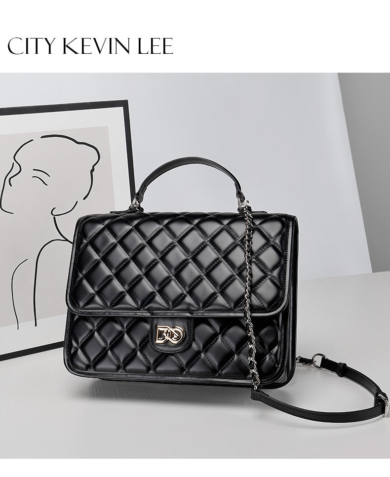 Quilted Pattern Light Luxury Fashion Niche Academy Style2024Versatile Little Chanel Style Quilted Chain Handbag and Backpack for Women