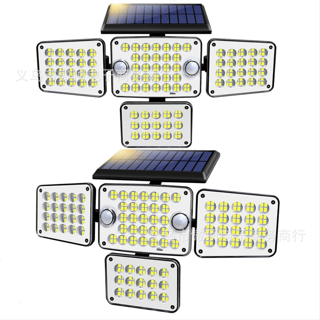 Solar Wall Light Four-Head Upgraded Dual-Sensor Rotating Outdoor Street Light Human-Sensor Garden Light