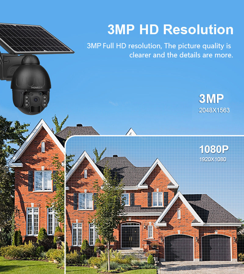 4G Solar-powered HD Camera3MP Full Color Night Vision Surveillance Wireless WiFi Solar-Powered Smart Dome Camera