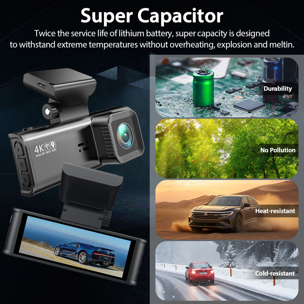 V56 3.18Inch Screen4K+1080P Driving Recorder REDTIGER F7N Optimized Driving Recorder wifi