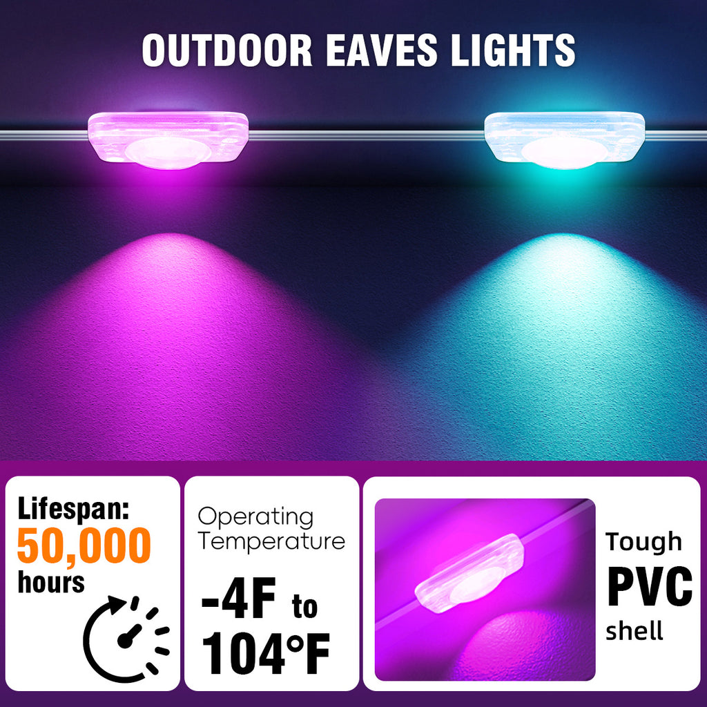 RGB Eaves Light Bluetooth Eaves Light String LED Eaves Lamp Outdoor Waterproof Eaves Lamp Room Eaves Lamp Symphony Eaves Lamp