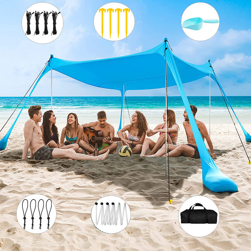 Outdoor Lawn Beach Lycra Canopy Tent Portable Lawn Camping Fishing Tent Outdoor Sun Protection Cooling Shade