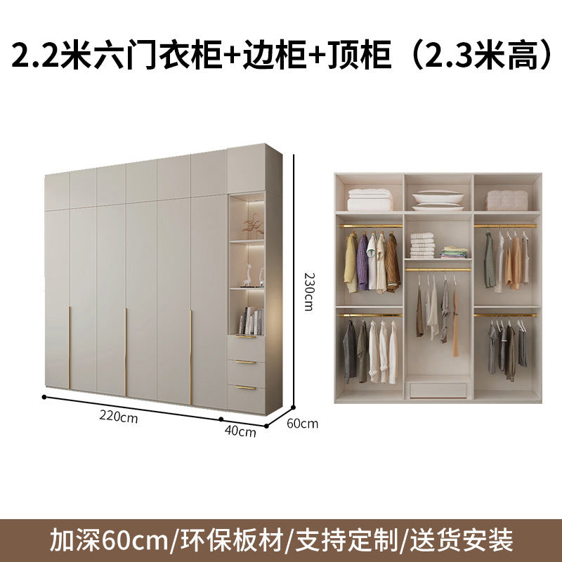 One-Door to Ceiling Heightened Solid Wood Wardrobe for Home Bedroom, Double Door Simple Assembly Cabinet, European Pine Board Storage Cabinet, Wardrobe