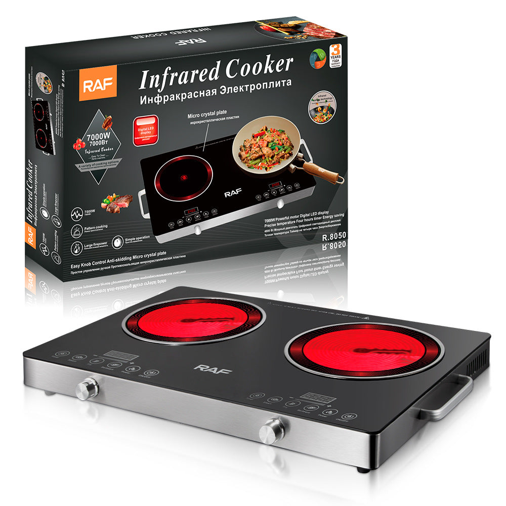 RAF European-style Household High-power Intelligent Electric Stove Double Stove Multi-function Stir-frying Energy-saving Induction Cooker R.8050