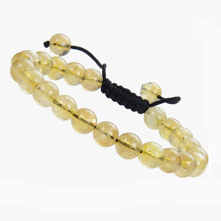 Blue Tiger Eye Stone Bracelet Single Circle Natural Stone Beaded Bracelet Volcanic Stone White Pine Chicken Wing Wood Long Bracelet