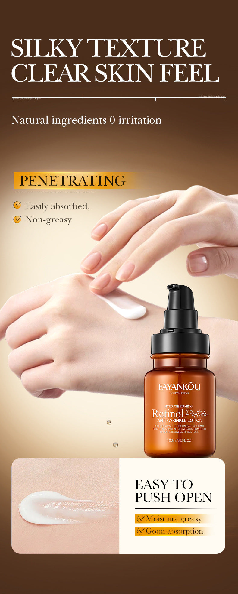 Retinol Peptide Skincare Series  FAYANKOU Amino Acid Facial Cleanser  Wholesale