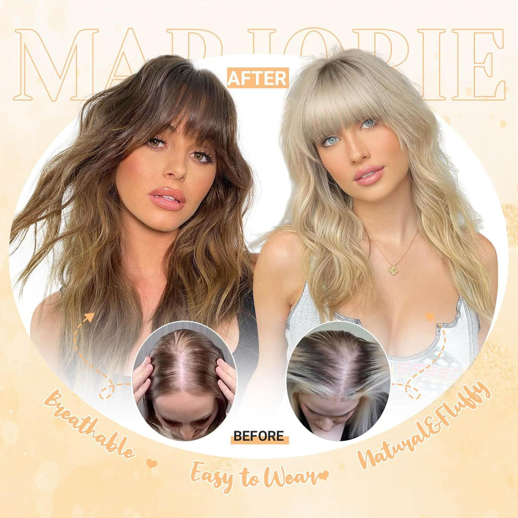 141 Inch European and American Style Synthetic Hair Patch with Bangs to Cover Scalp, Hair Patch water topper