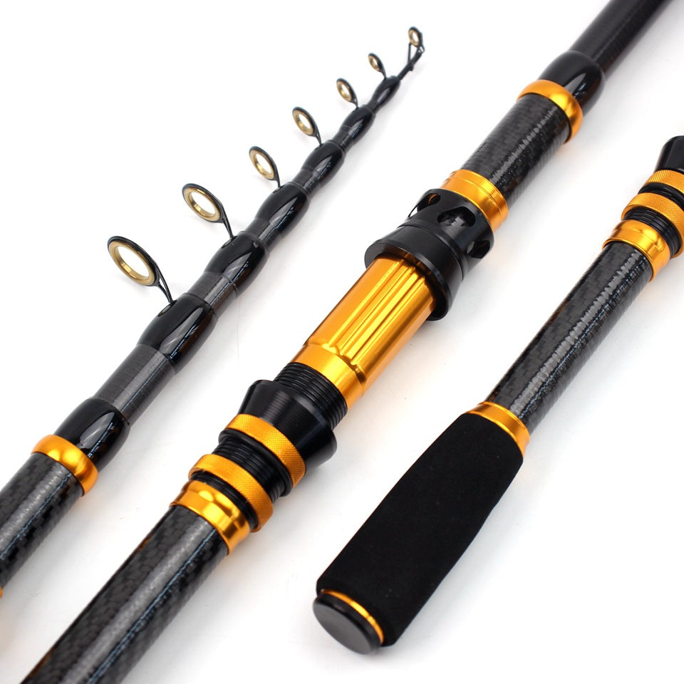 Manufacturer Wholesale New Short Section Sea Rod Carbon Fiber Telescopic Universal Fishing Rod Portable Lure Rod European and American Fishing Gear