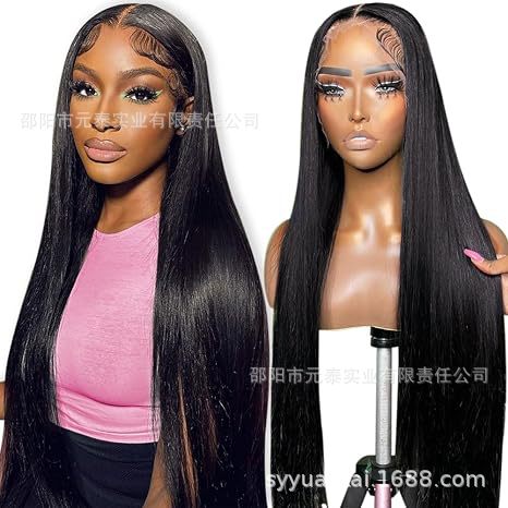 Wigs Front Lace Wig13*4Large Lace Long Straight Hair Synthetic Hair Wig for Women Black