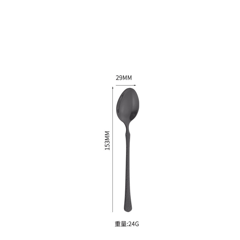 410Stainless Steel Tableware Hotel Restaurant Hammered Knife Fork Spoon24Set of High-End Western Cuisine Embossed Steak Knives and Forks