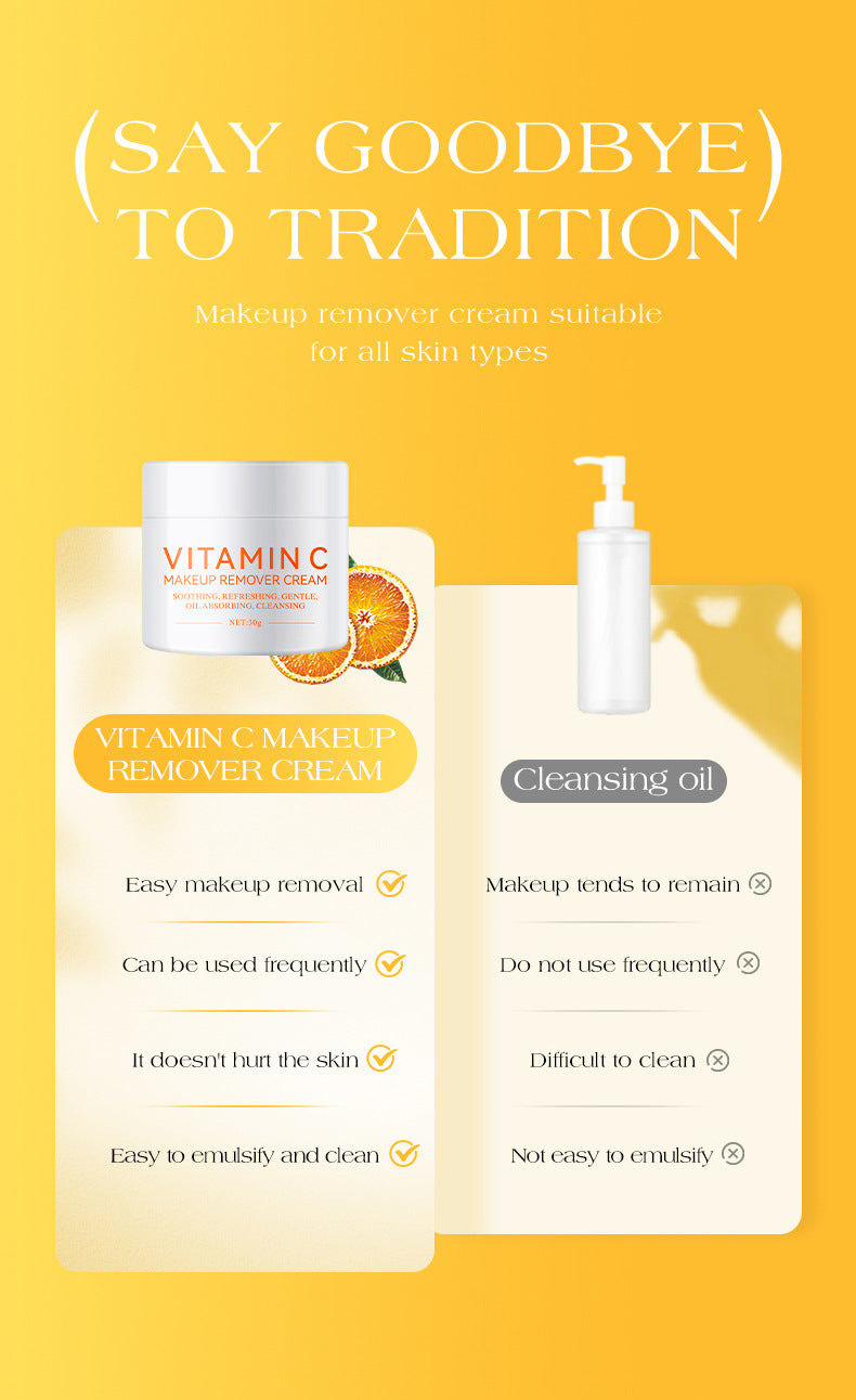 ICVC#Makeup Remover Cream Facial Cleansing Easy Makeup Removal Vitamin C Moisturizing cream30g Packaging European Beauty Makeup