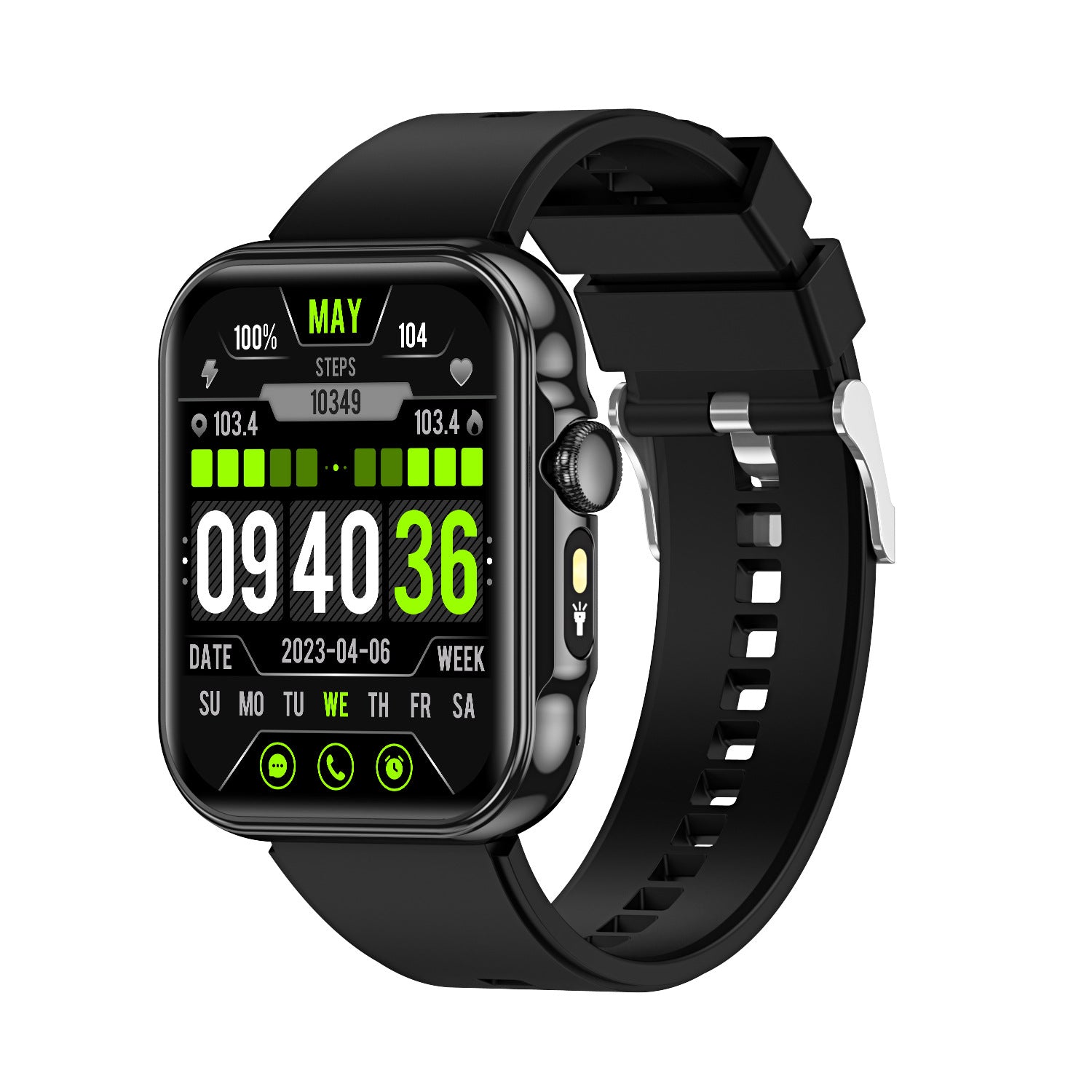 HDT11Smart Watch Bluetooth Call Music Voice Assistant Healthy Sleep Flashlight Bracelet New Style