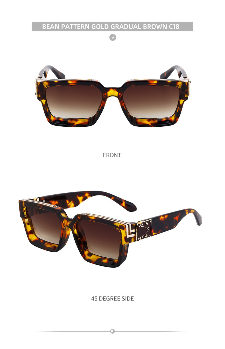 0k Billionaire Style Sunglasses Men Fashion Internet Celebrity Sunglasses Women High-end Glasses Square Frame Sunglasses
