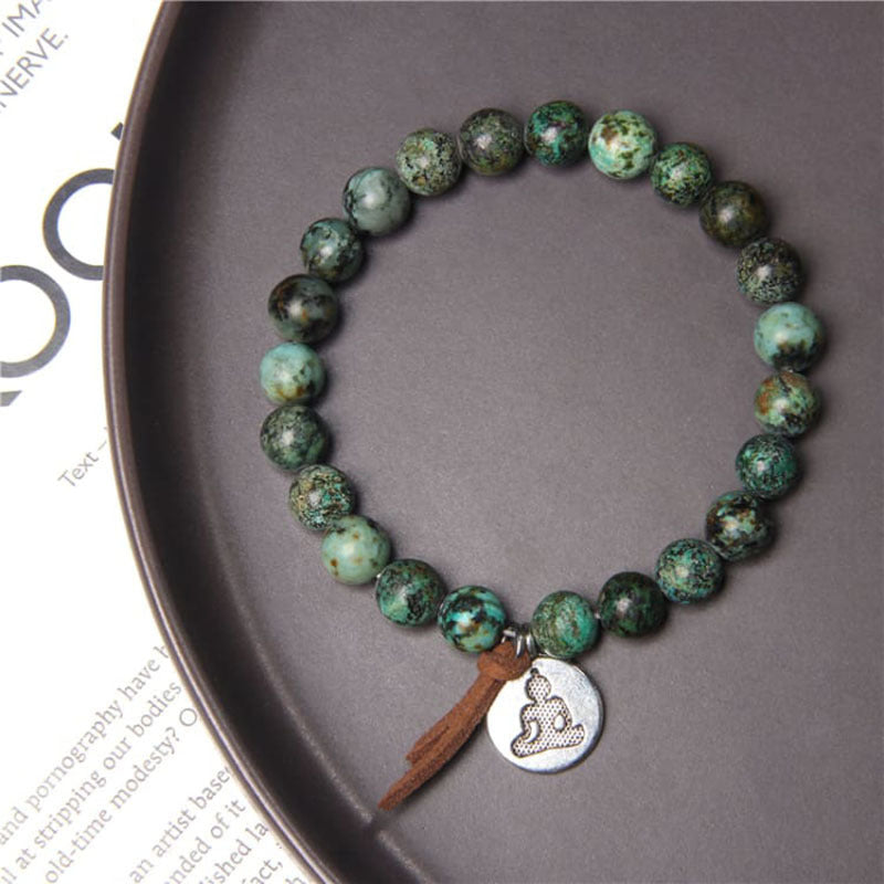 Popular Natural Stone White Pine Gold Flakes Bracelet Bracelet Unisex Bracelet Manufacturer Direct Sale