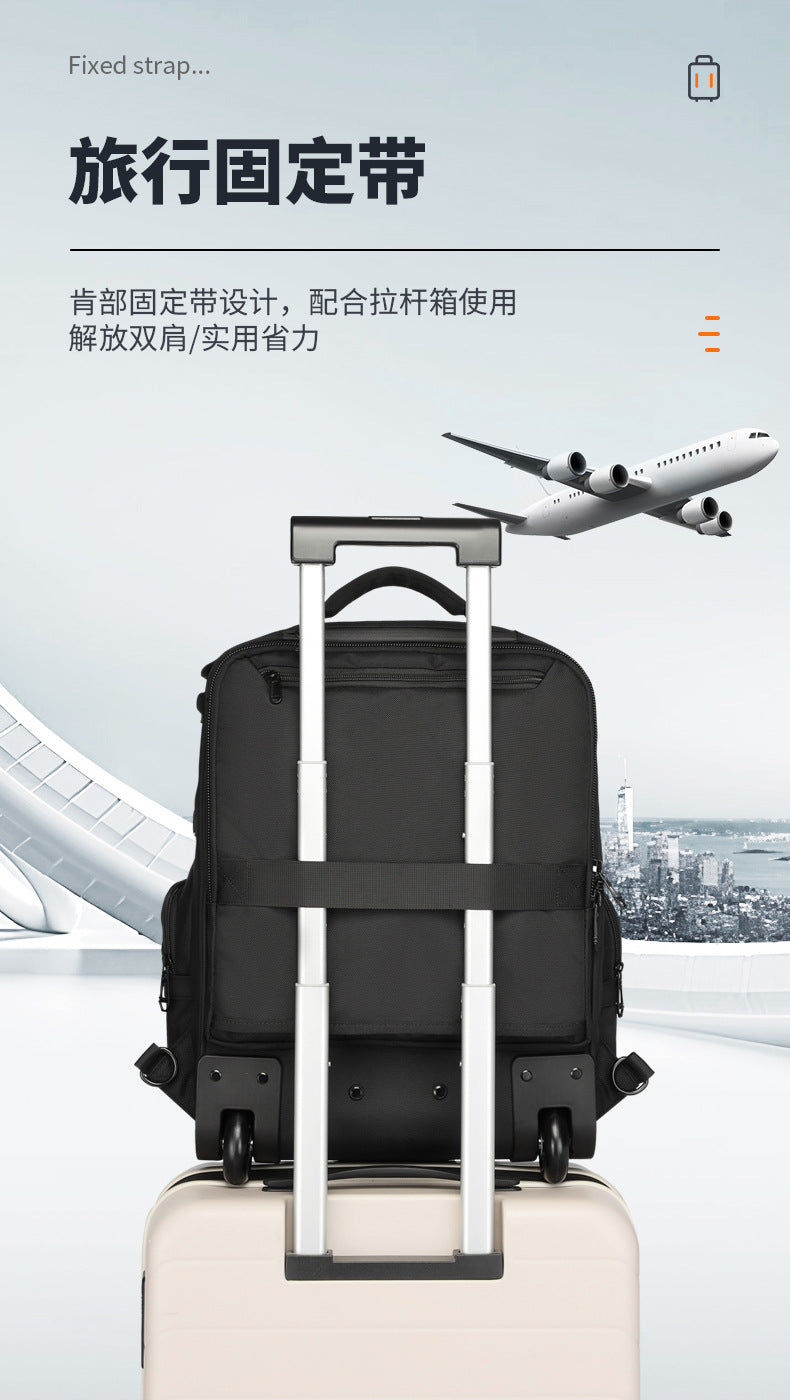 OZUKO Boarding Trolley Bag Men's Travel Backpack Multifunctional Large Capacity Short Distance Business Waterproof Backpack
