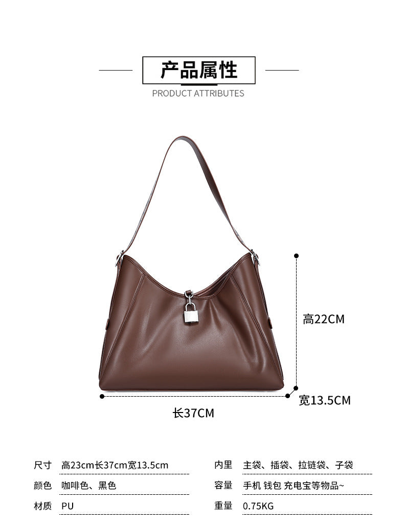 High-End Melad Crossbody Bag New Commuter Retro Tote Bag Large Capacity Versatile Single Shoulder Women's Bag Mother Bag