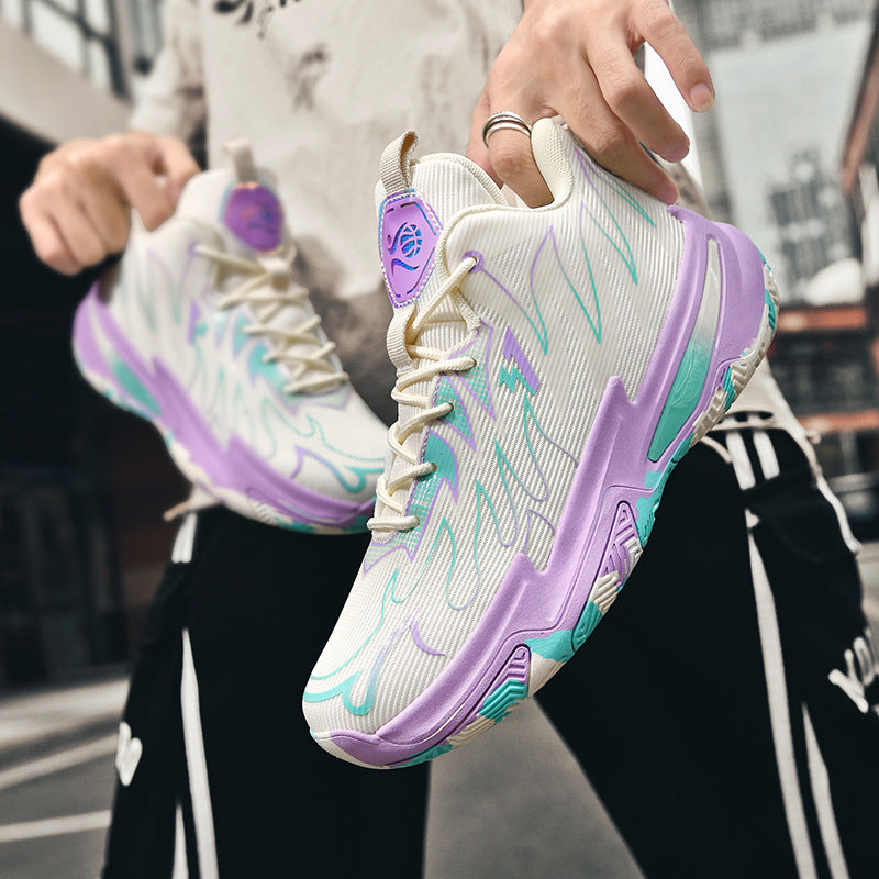 Basketball shoes for men and women, mesh breathable, non-slip, wear-resistant, shock-absorbing sneakers for students and teenagers, professional training sports shoes