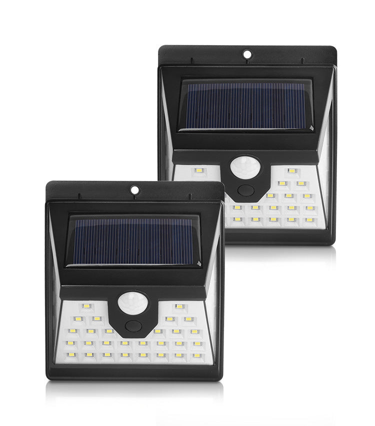 Outdoor Solar Lights40LED Human Body Sensor Wall Light Waterproof Garden Light Garden Light Three-sided Illuminated Small Street Light