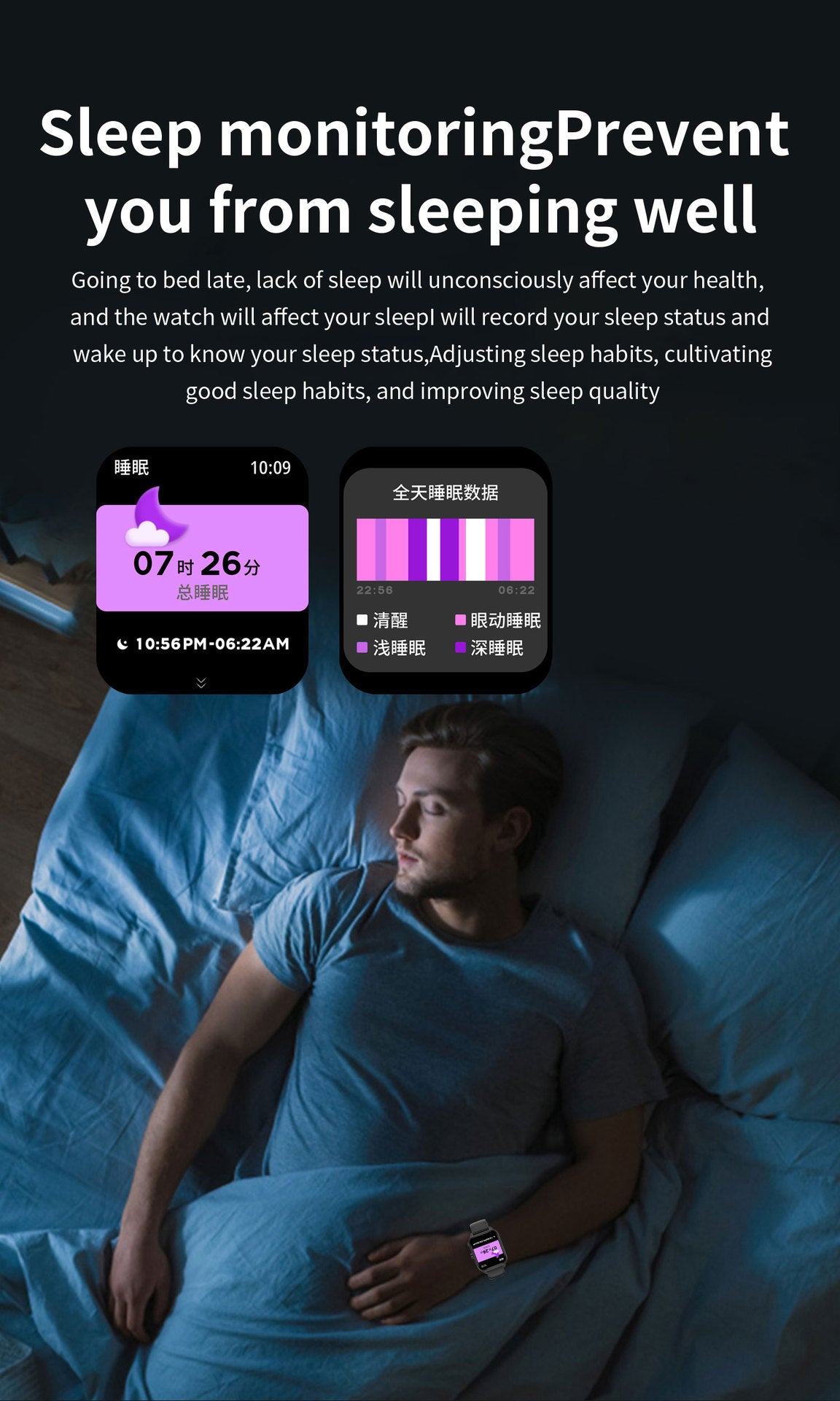 G109Smart Watch1.83inch Bluetooth call, step counting, blood oxygen, sleep monitoring, outdoor sports waterproof