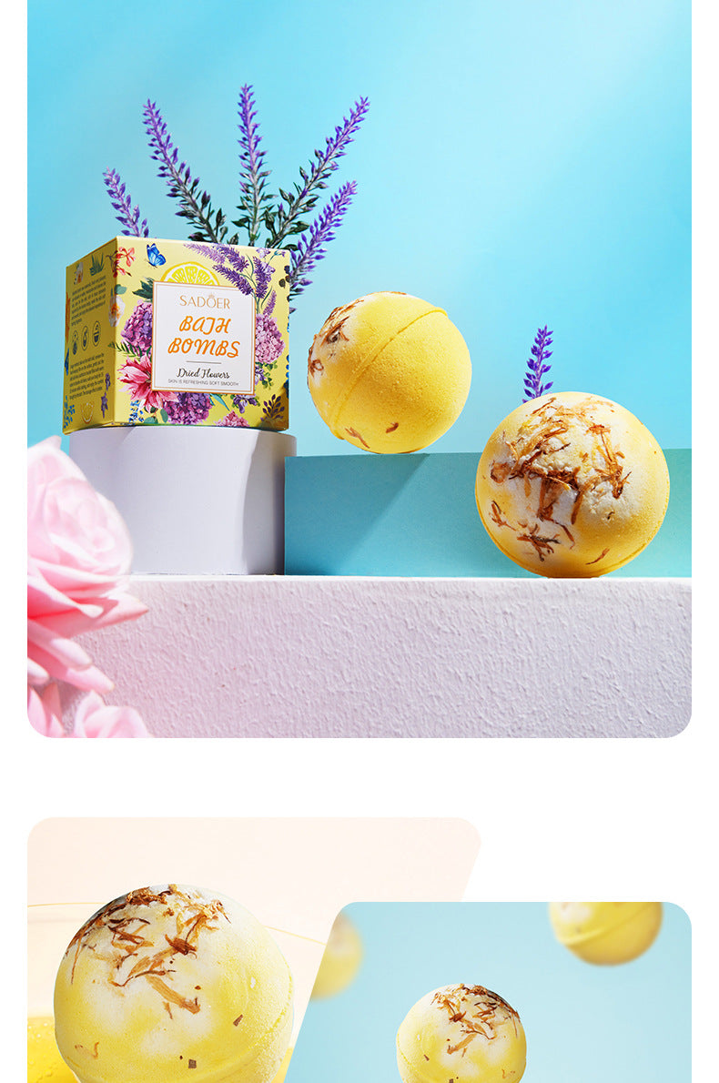 Dried Flower Explosive Bath Salt Ball100gSADOER Clean Fragrance Bath Ball  Wholesale