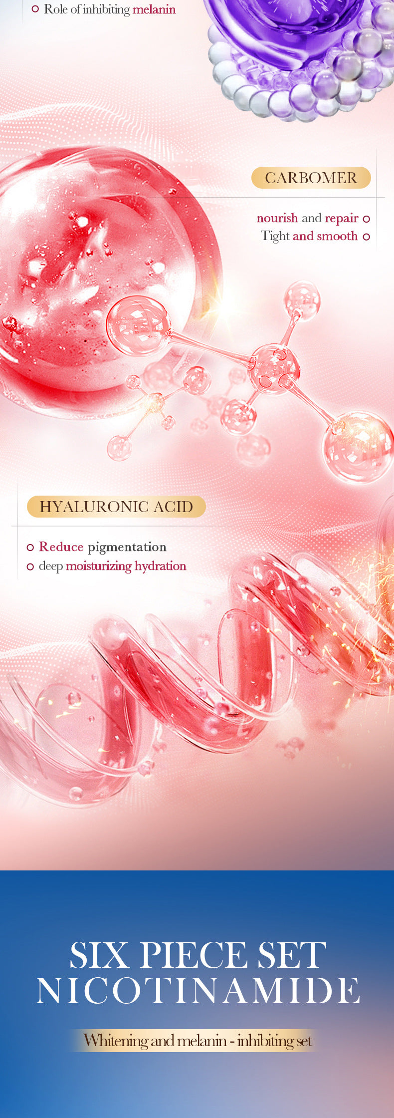 Watermelon Niacinamide Six-Piece Set SADOER Moisturizing and Hydrating Set Box  Wholesale