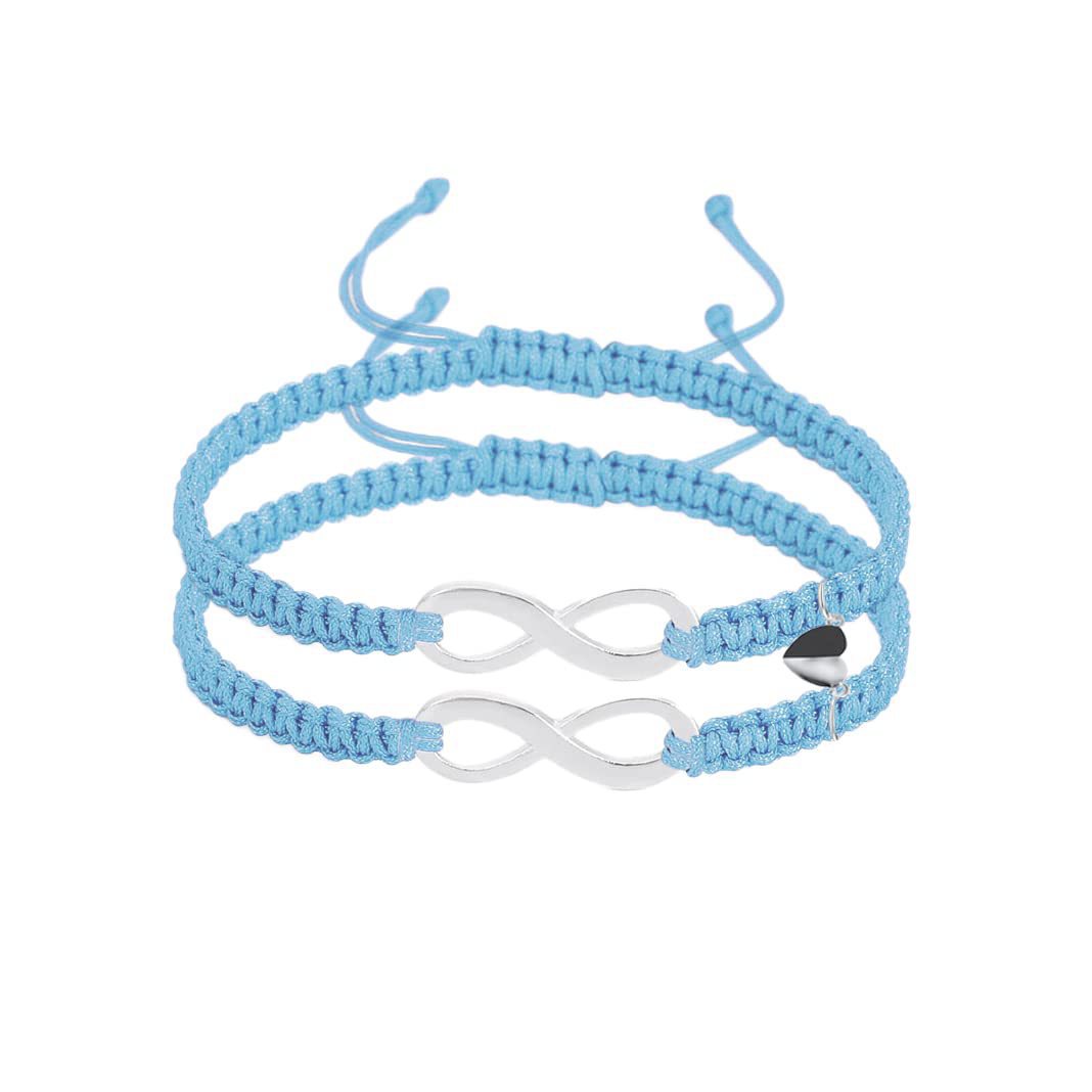 Couple Gift Bracelet Infinite Love Sister Gift Heart Magnetic Adjustable Woven Bracelet8Word Bracelet Set