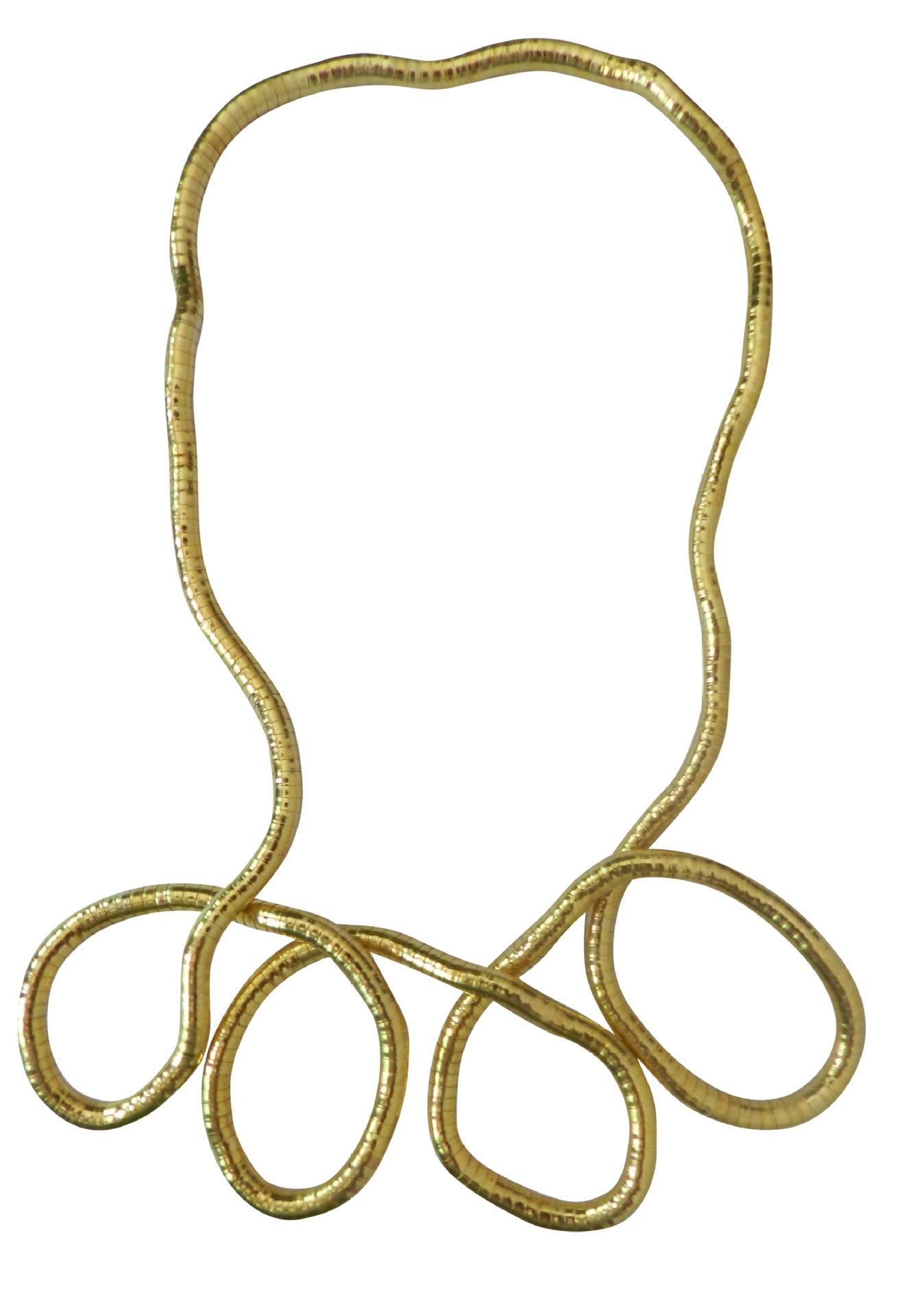 Wrapped Snake Necklace Without Head and Tail90cm White K Iron-plated Irregular Snake Year Necklace Flexible Bendable Snake Bone Necklace