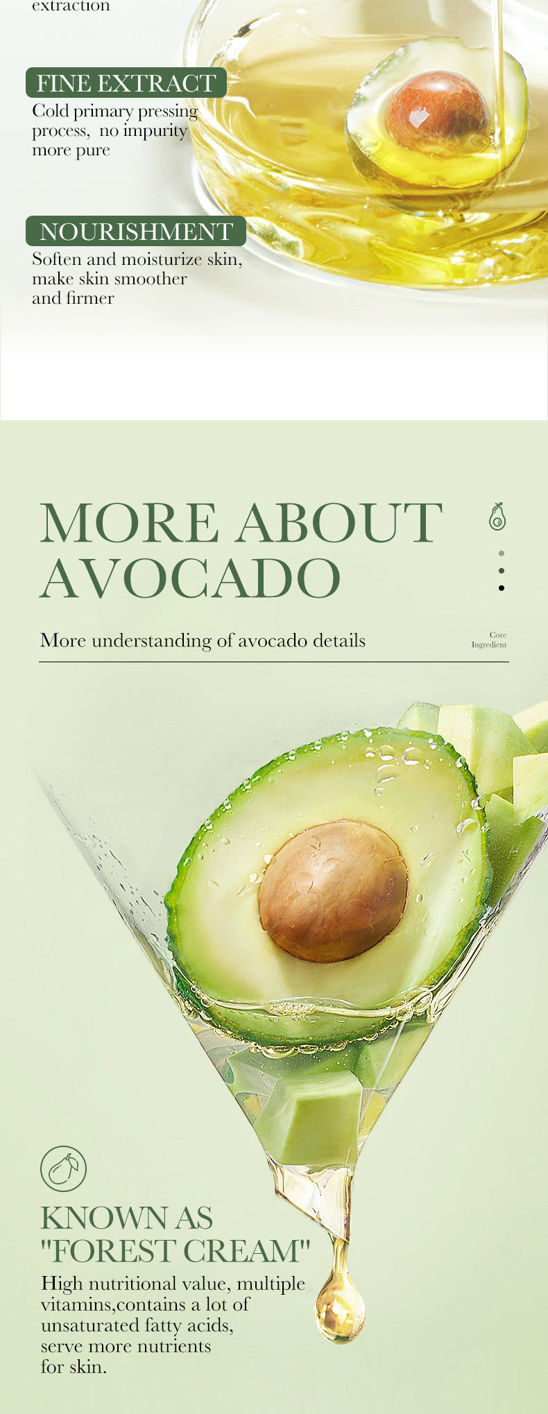 Avocado Skincare Set SADOER Cleansing, moisturizing and moisturizing six-piece set  foreign trade wholesale