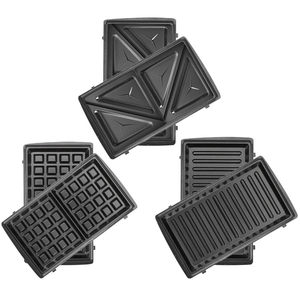 European Standard 3-in-1 Household Sandwich Maker Toaster Stainless Steel Multifunctional Breakfast Sandwich Maker