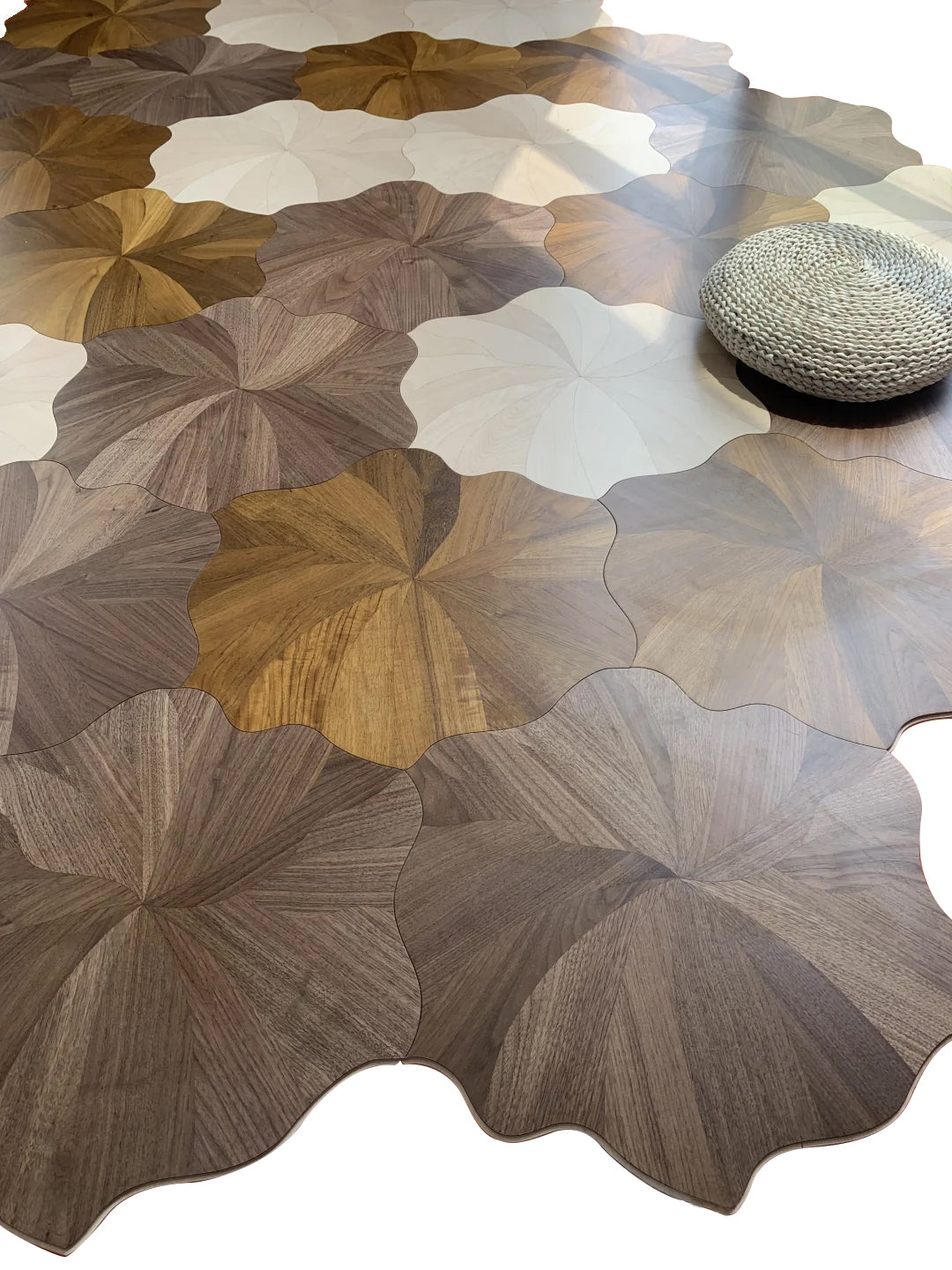 ENF Certified Luxury Solid Hardwood B1 Fireproof Oak Wood Flooring Lotus Leaf Parquet Engineered for Living Room Outdoor Park
