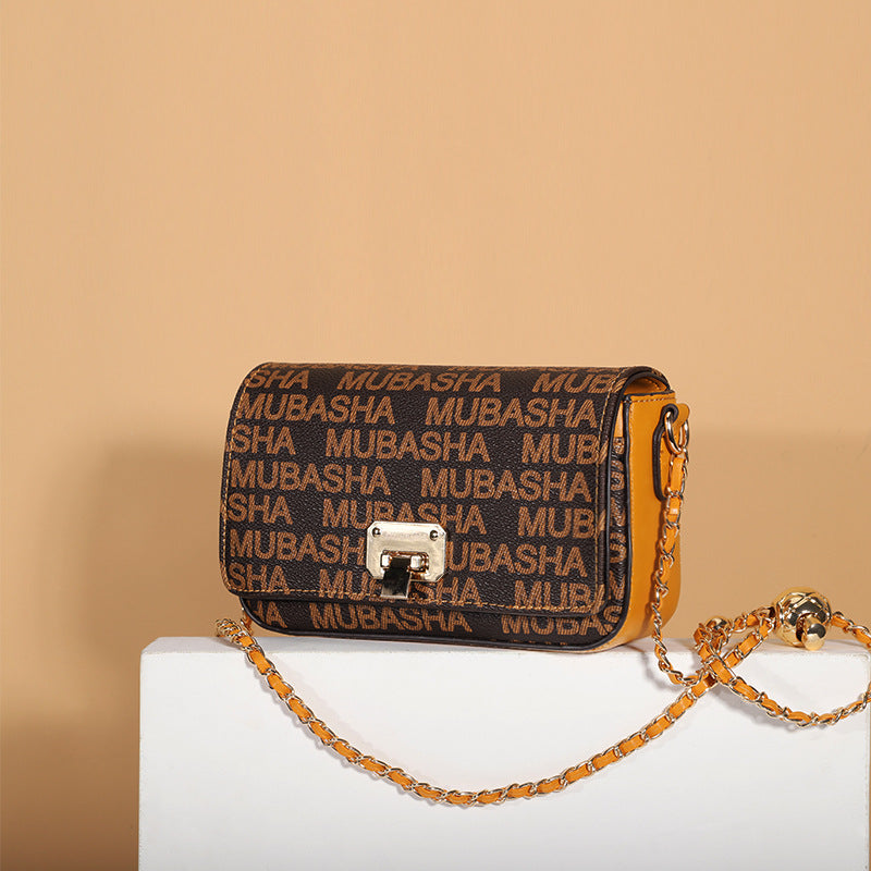 Unique Versatile Design Vintage Chain Small Square Bag for Women Retro Stylish Single Shoulder Bag Personality Simple Crossbody Bag