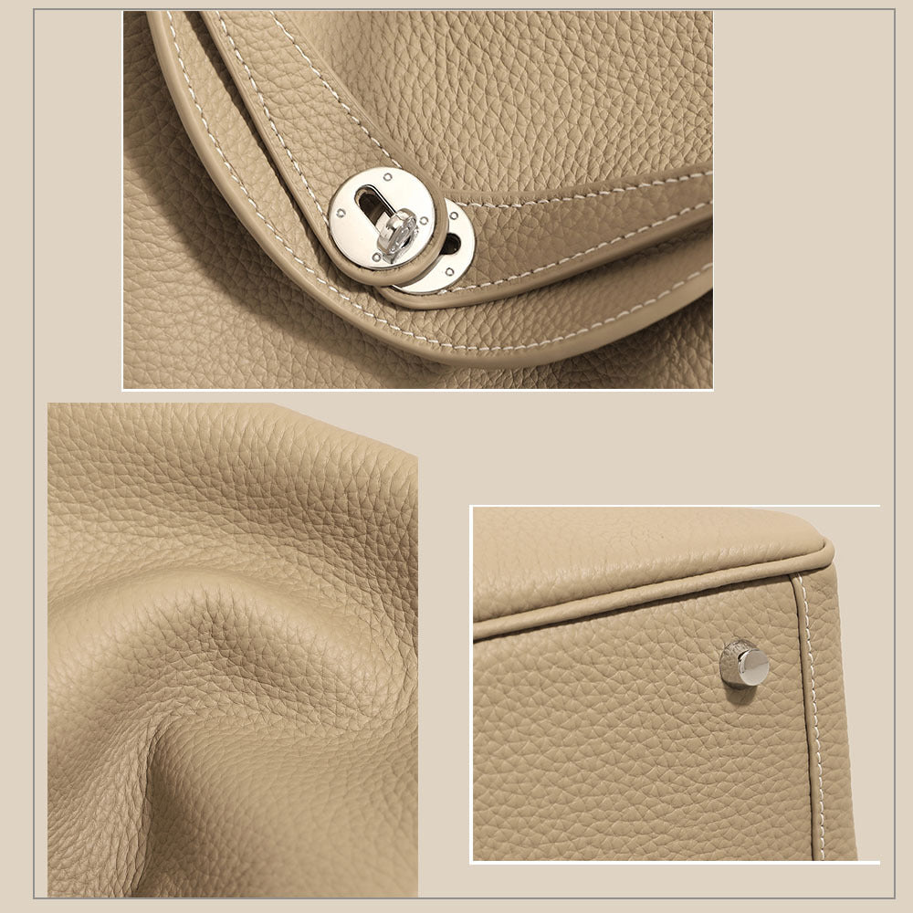 Doctor Genuine Leather Women's Bag2024Handheld Top Layer Cowhide Lychee Pattern Lindy Bag Single Shoulder Handbag Medicine Box Trendy