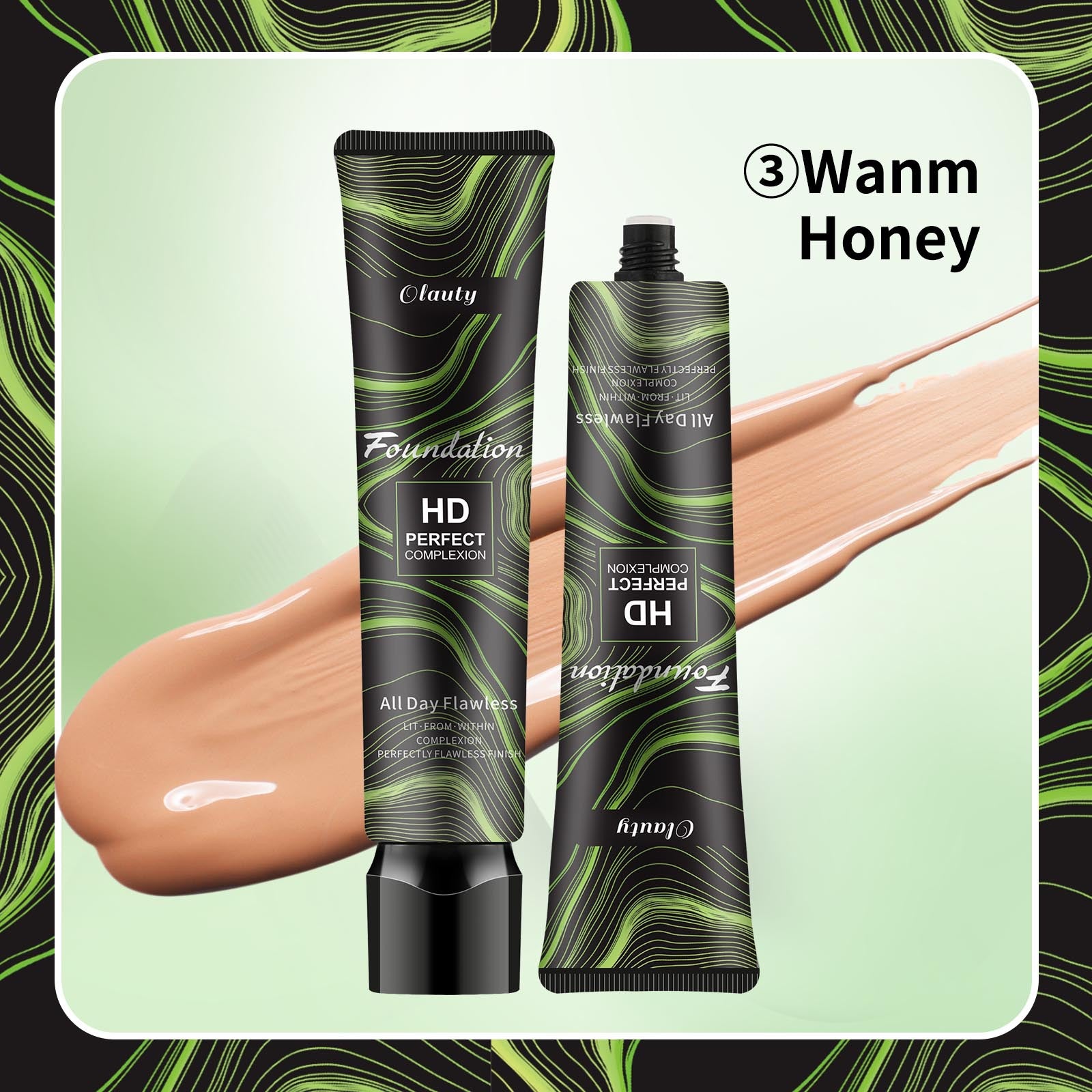 Olauty Liquid foundation waterproof sweatproof moisturizing non-cakey concealer even skin tone natural look makeup