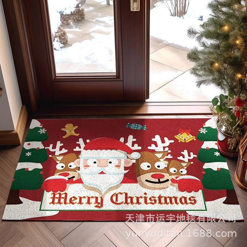 Christmas Carpet Round Living Room Mat Christmas Decoration Atmosphere Mat Christmas Tree Mat Labeling and Shipping