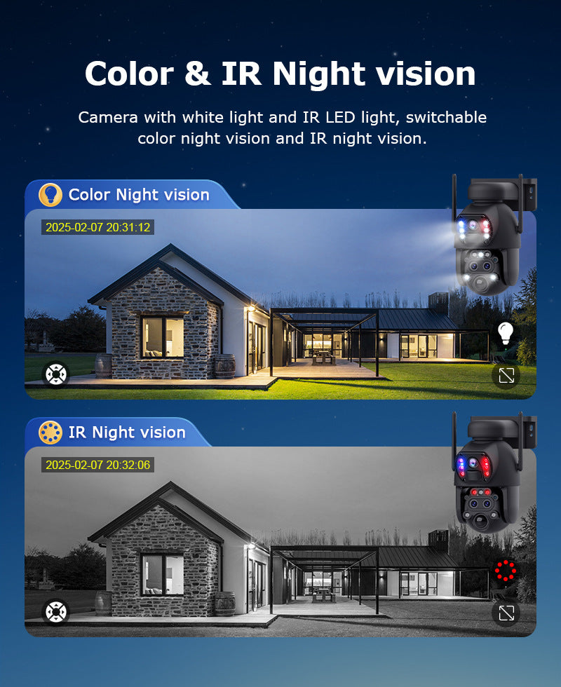 4G Wireless Trinocular Multi-view Remote Control1510x Zoom Solar-Powered Camera600Ultra HD Night Vision