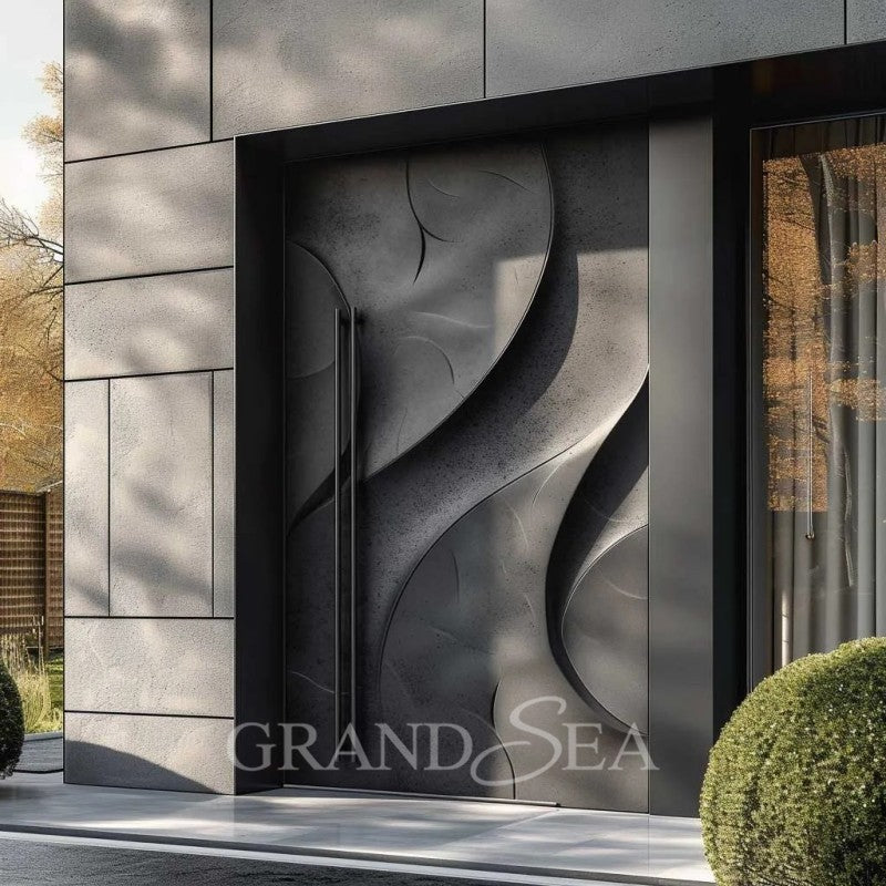 American Style Contemporary Solid Wood Entry Main Entrance Doors Front Doors for Houses Modern Exterior Main Pivot Door