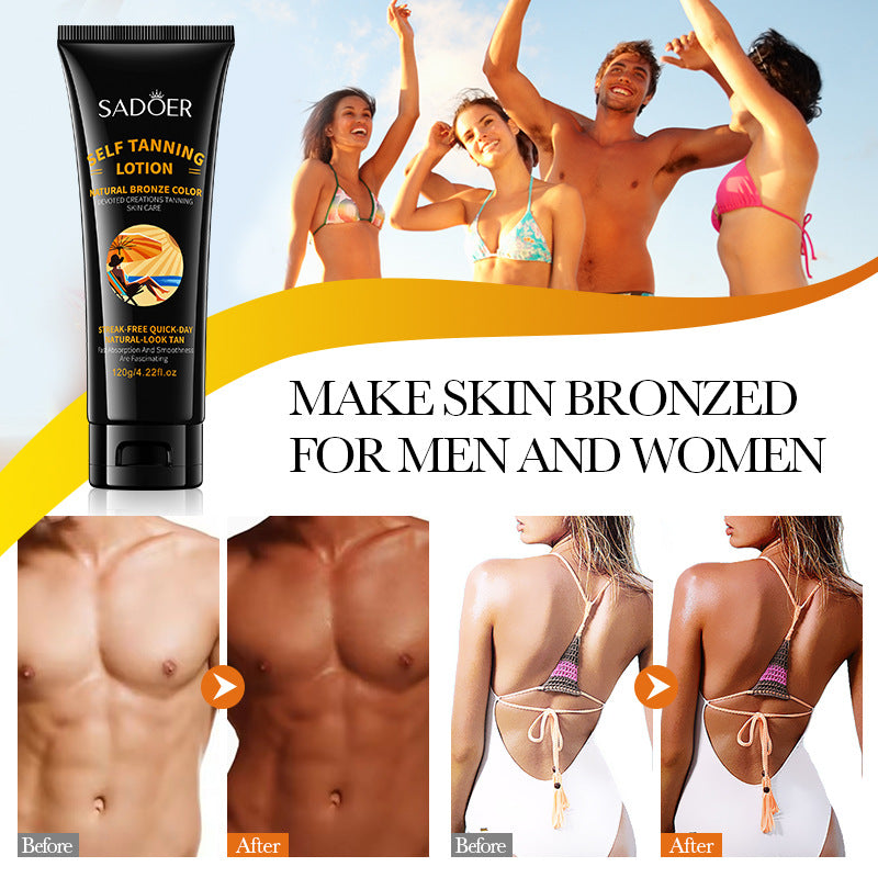 Tanning Moisturizer120gSADOER Moisturizing and Hydrating Wheat Color Sunbathing Essence Lotion for Foreign Trade Cross-Border