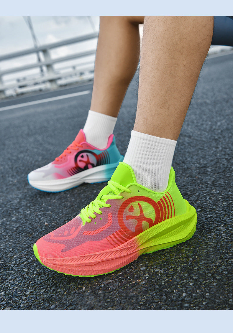 Massk New2025Carbon Plate Popcorn Bottom Running Shoes Men's Marathon Children's Sports Shoes Training Shoes