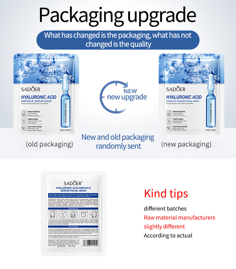 Ampoule Essence Mask SADOER Hyaluronic Acid Hydrating Vitamin C Moisturizing  Wholesale