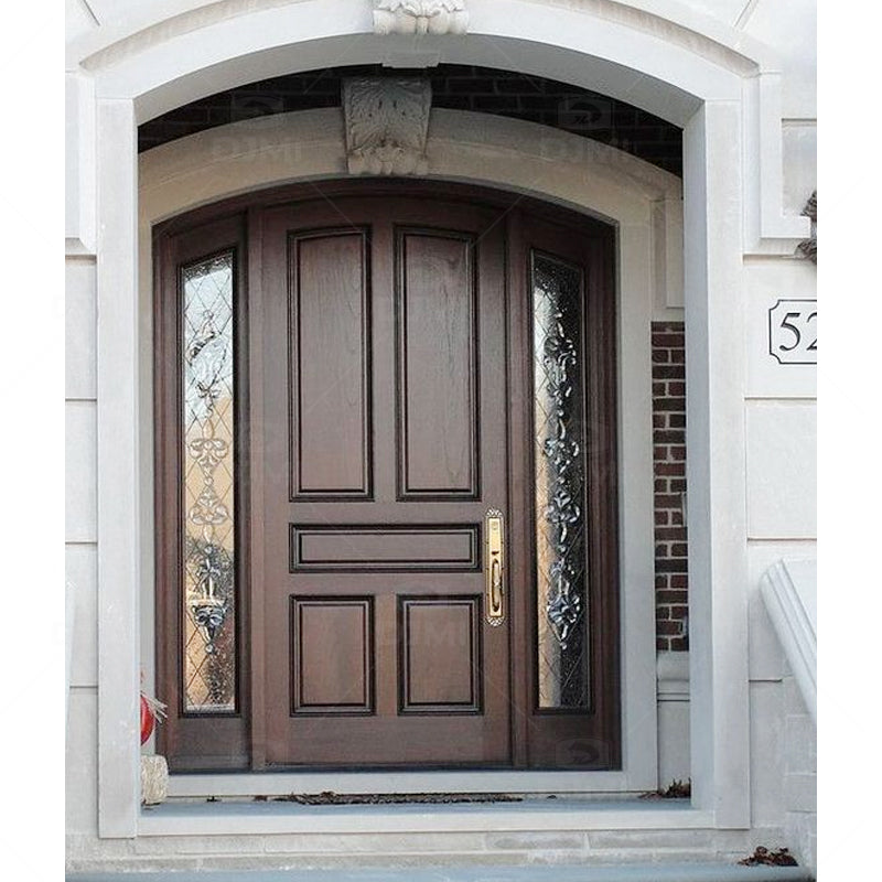 Foshan Manufacturer Luxury Wood Door Designs Burglarproof Exterior Door for House Wooden Entry Front Door With Smart Lock