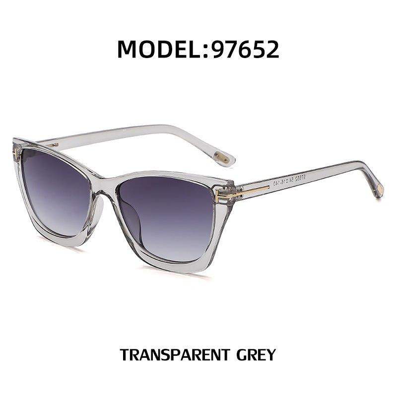 Vintage T Cat Eye Sunglasses for Women Fashionable High-End Sunglasses Trendy ins Street Style Full Frame Sun Protection Glasses shades