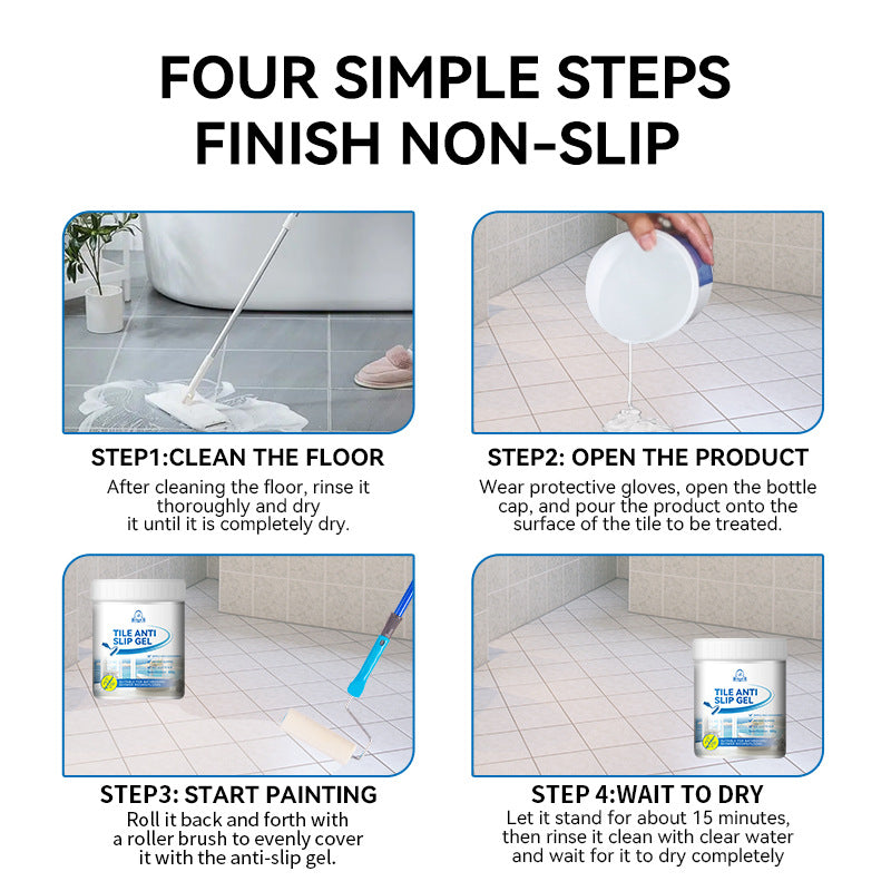 New Floor Anti-Slip Paste for Tiles, Marble Anti-Slip Agent for Dining and Bathrooms, Tile Anti-Slip Gel Paste