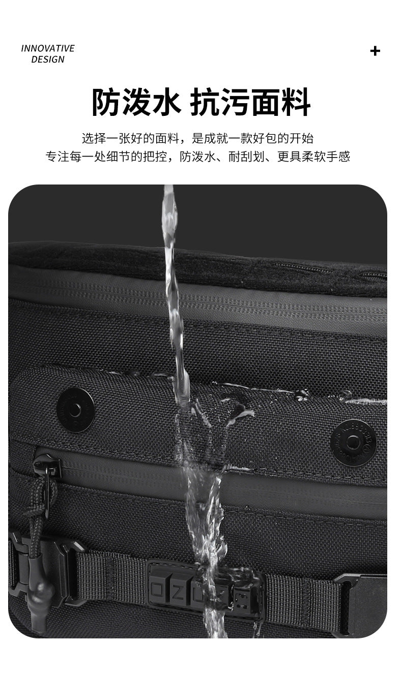 ozuko Tactical Waist Bag Functional Large Capacity Men's Shoulder Bag Outdoor Waterproof Bag Men's Crossbody Bag High-end Feel